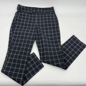 OLD NAVY Window Pane Pixie Pant Womens Size 6 Black White Tapered Dark Academia